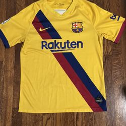BARCELONA AWAY FOOTBALL SHIRT 2019 2020 SOCCER JERSEY NIKE YELLOW MENS MEDIUM