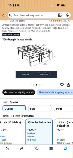 Queen bed frame