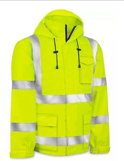 High Visibility Soft Shell Jacket  Raincoat Mens Size XL Uline NEW