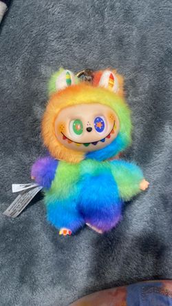 The Monsiers Rainbow Labubu Key Chain Plush Toy