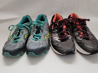 2 Pair Womans Sz 10 Saucony Shoes Good Shape