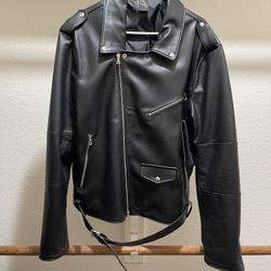 Italian Leather Biker Jacket New With Tags