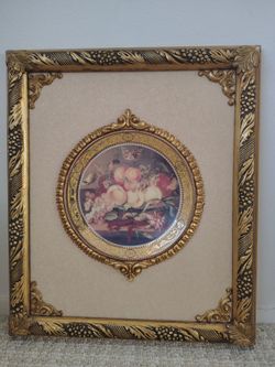 Framed Porcelain Plate Artwork
