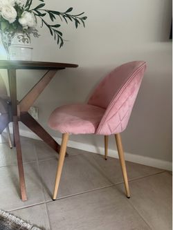 Set of 2 Homy Casas Zomba Upholstered Dining Chairs Boucle/ Velvet Fabric, Oak Metal Legs