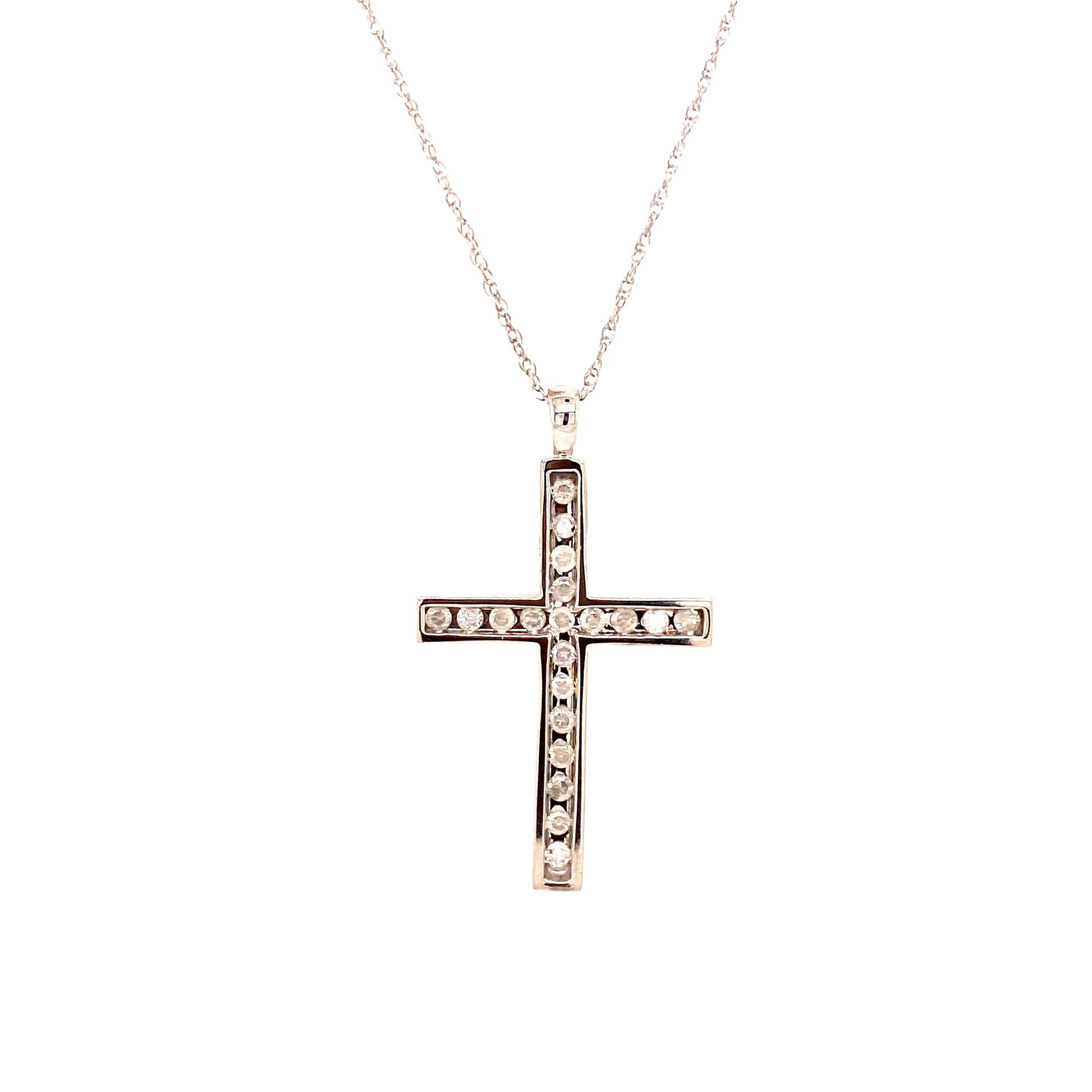 10k Diamond Cross Necklace