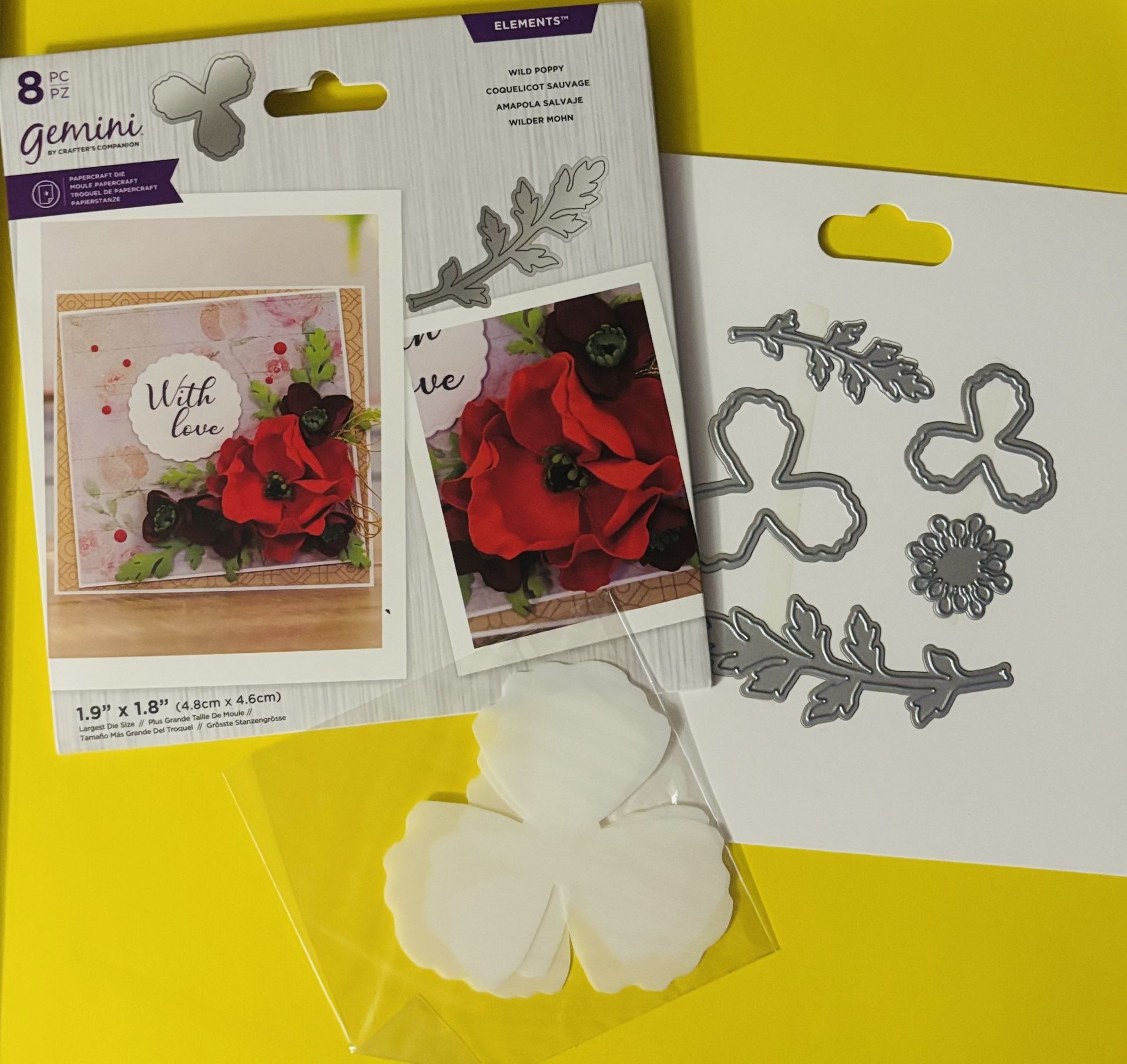 Beautiful NAME BRAND 8pc Wild Poppy Set Die cut Set!’