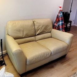 Genuine Leather Loveseat Sofa 