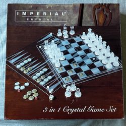 Glass Chess Set 3 In 1 Complete