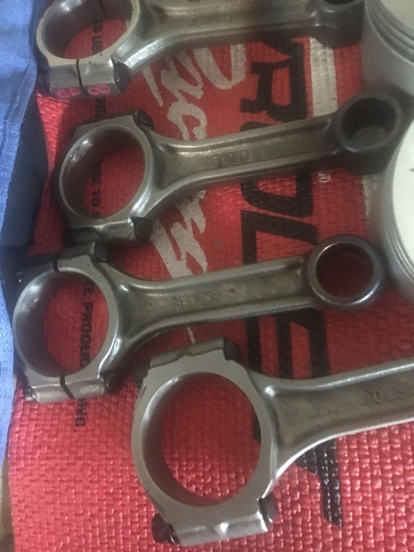 Manley Pistons used In Good Condition 12-5-TO-1-COMPRESSIONS 30-OVER AND CROWER Rods recondition With Brand New ARP Rod BOLTS FOR SB Chevy $150.00