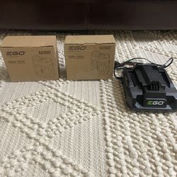 Two 5 A.H. Batteries and 56V battery charger