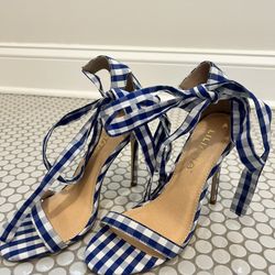 blue & white heels 