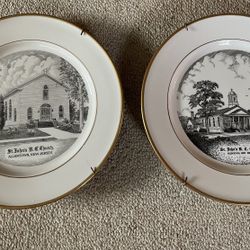 2 Vintage St John’s Church Plates