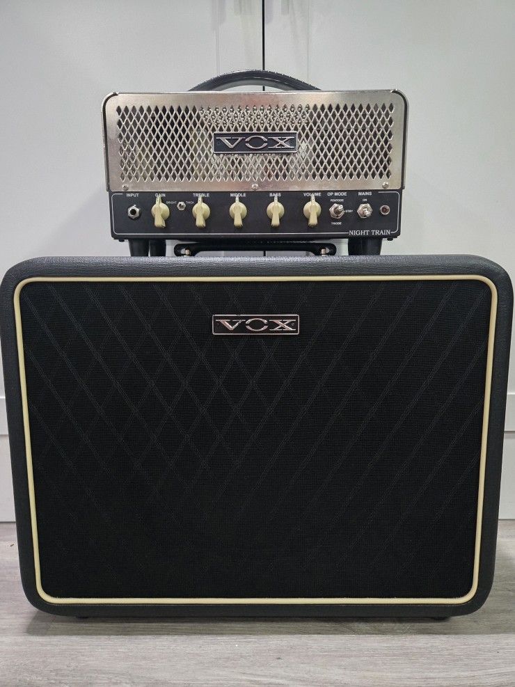 Vox Night Train NT15H All Tube Guitar Amp Head And Matching 1x12 Vox Speaker Cab
