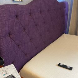 Queen Purple Headboard And Bed Frame 
