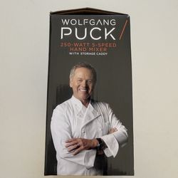 Brand New Wolfgang Puck 250W 5-Speed Hand Mixer (NEW) w/ Storage Case + Attachments