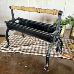 Logroller Newspaper Log Maker Wood and Metal Vintage