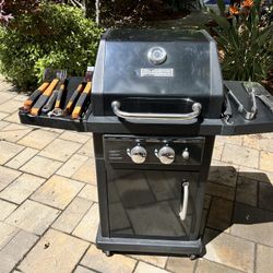 Master Forge BBQ with cover and two sets of grilling tools