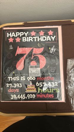 75th Birthday- Card, crown & sash