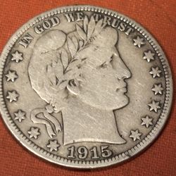 50 cents 1915 S. Antique Coin USA. 