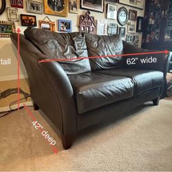 Brown leather Sealy couch/loveseat