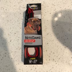 NEW NiteDawg LED light Up Dog Collar Large 18-27 In