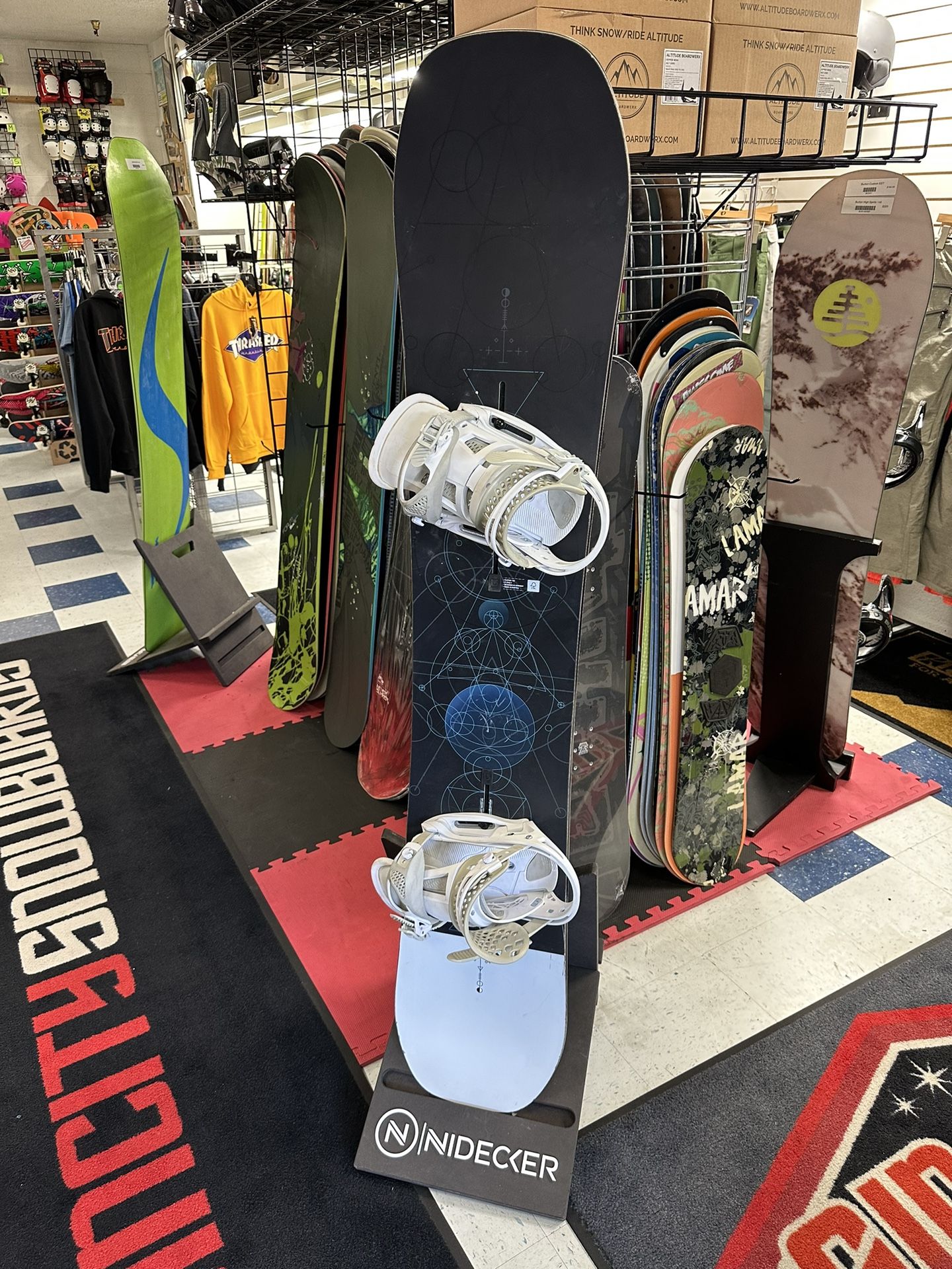 BURTON スノーボード/カスタム158フライングV/ビンディング付 Burton