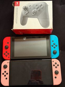 I have a Nintendo oled and a regular switch and a purple Nintendo lite as well with the controller and the charger with the box to connect with the tv