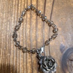 Vintage Rose Charm Bracelet 