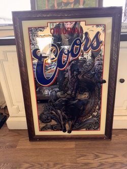 Rare Coors Bull rider Cowboy Mirror