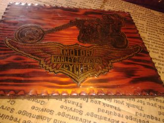 Harley-Davidson Motor Cycles Wood Art Plaque