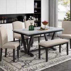 Dining Chairs and Bench 