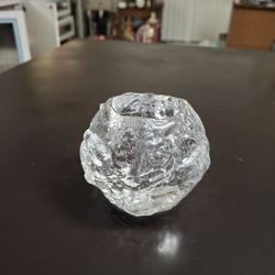 Kosta Boda Sweden Crystal "Snowball " Votive Tealight Holder Weighs 2 LBS 3"H X 3.5"W - LIGHTED BASE NOT INCLUDED
