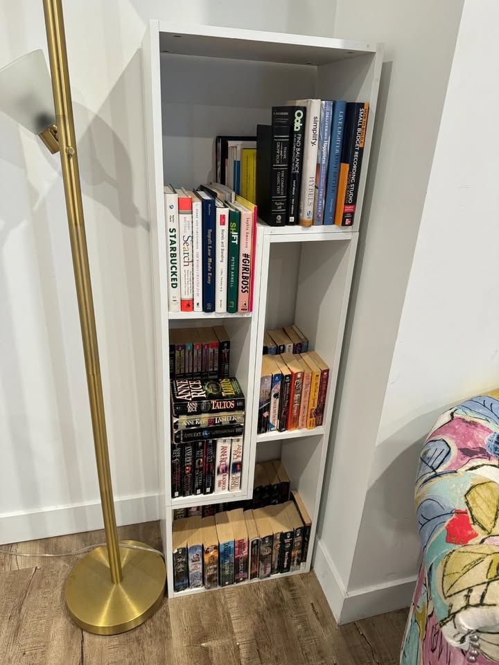 White TV Stand Bookshelf