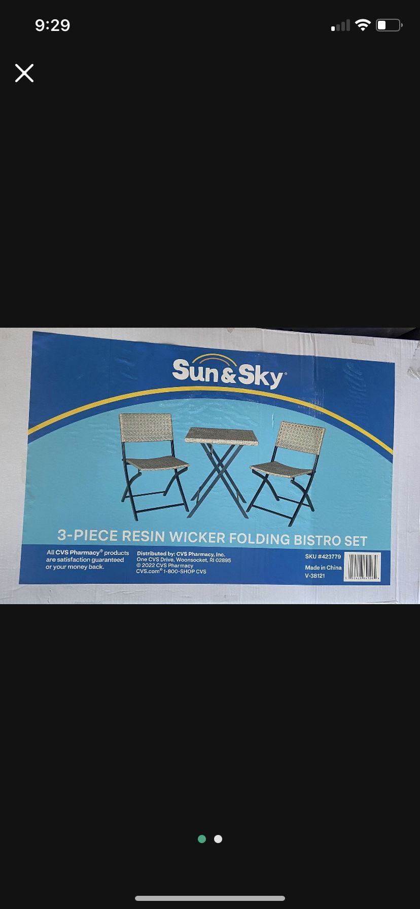3 Piece Resin Wicker Folding Bistro Set