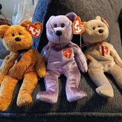 3 Beanie Babies 1,000 For The 3