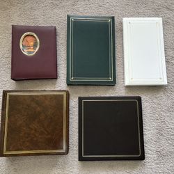 Photo Albums, lot of 5, various sizes/styles/formats, good to excellent condition.