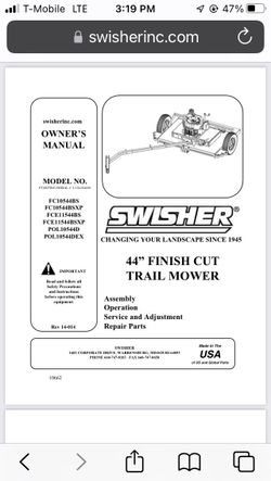 Swisher 44 inch Finish Trail Mower
