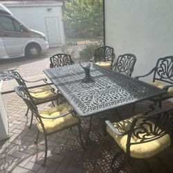 8 PIECE DINING TABLE - Used On My Terrace In New York Phenomenal Table. 