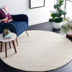 Safavieh Couture Natura Collection NAT620 Rug, Ivory, 4'x4' Round