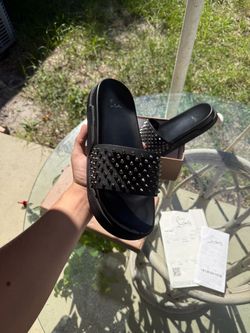 Christian louibuiton red bottom slides