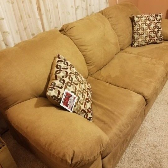 Camel colored 2024 microfiber couch