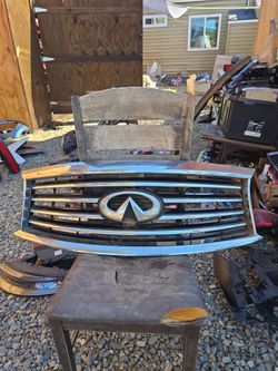 13-15 INFINITI JX35 QX60 Front Bumper Grille Grill Upper Radiator Mesh w CAMERA