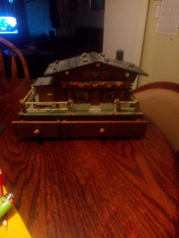 Vintage Swiss Chalet Jewelry & Music Box