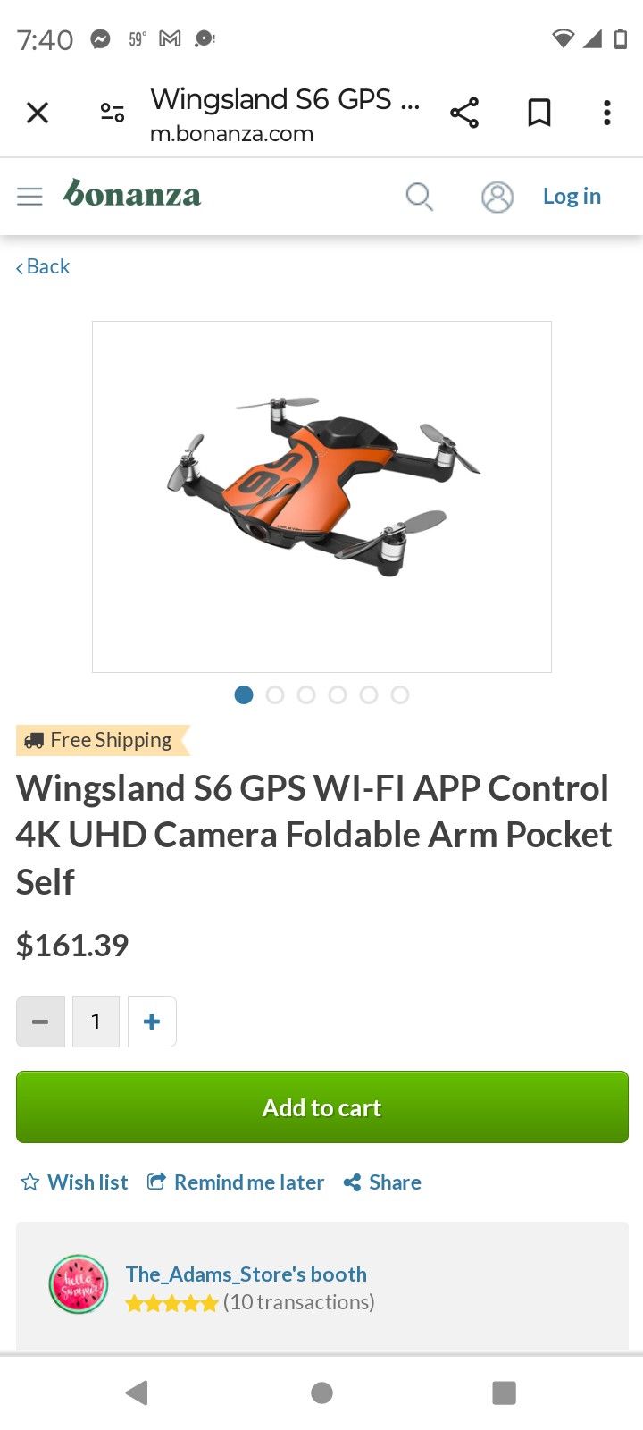 Drone Wingsland S6 4k