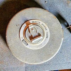 Vintage Lufkin White Steel 50 FT Tape Measure
