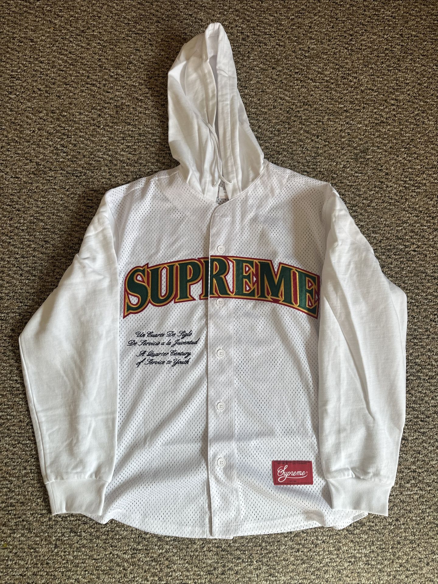 Supreme Mesh Hooded L/S Baseball Jersey