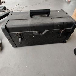 Large Black Toolbox with Latches