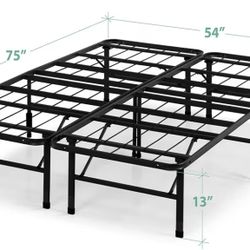Full Size Foldable Metal Platform Bed Frame – Strong, Easy Assembly, No Box Spring Needed