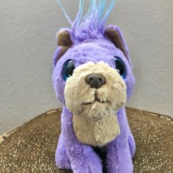"Moose Toys Purple Cutie Cuts Puppy Dog Plush 9"" Tall Stuffed Animal No Collar"