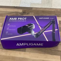 FIFINE Gaming Microphone Kit, XLR/USB Dynamic PC Microphone with Boom Arm for Podcast Recording, RGB Streaming Mic Set, Tap-to-Mute, Mix Control, Head